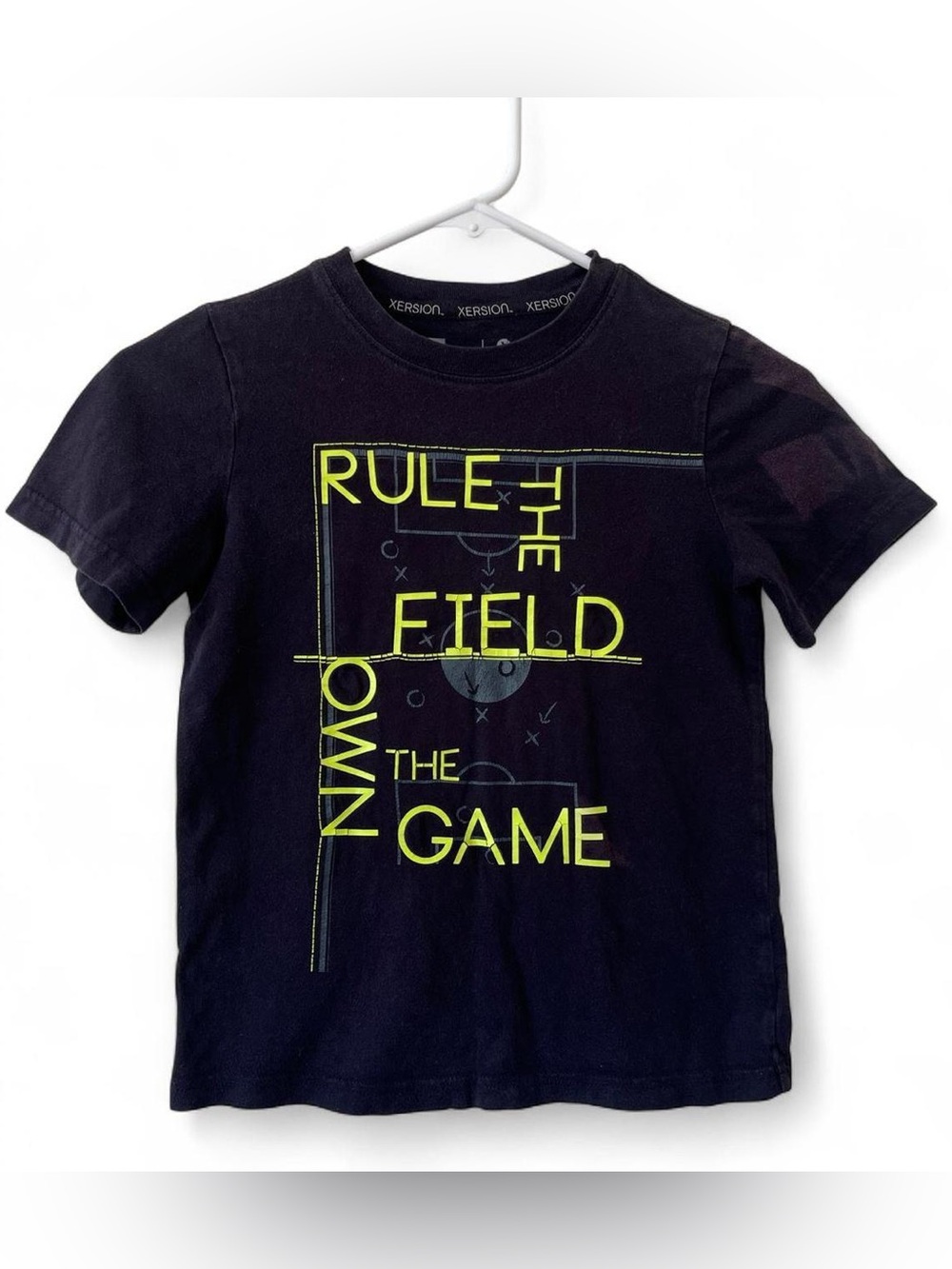 Boys Small 6/7 Black Short Sleeve Graphic T-Shirt Athletic Soccer Crewneck Play - Picture 8 of 8